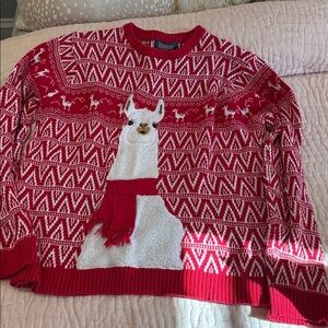 🎄 Llama Scarf Christmas Holiday Party Sweater XL Men’s Size great for Women too!